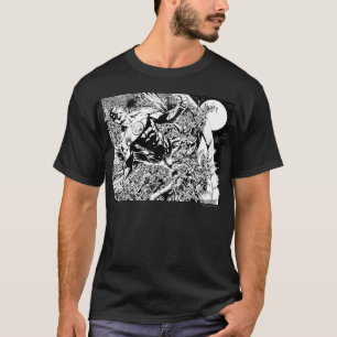 Grüne Laterne und der Mond - Schwarzweiss T-Shirt
