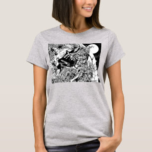 Grüne Laterne und der Mond - Schwarzweiss T-Shirt