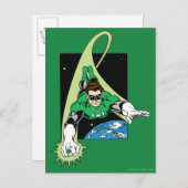 Grüne Laterne und Erde Postkarte (Vorne/Hinten)