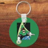 Grüne Laterne und Erde Schlüsselanhänger (Vorderseite)