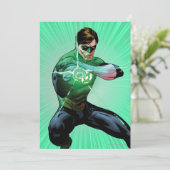 Grüne Laterne und Leuchtring Einladung (Stehend Vorderseite)