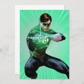 Grüne Laterne und Leuchtring Einladung (Vorne/Hinten)