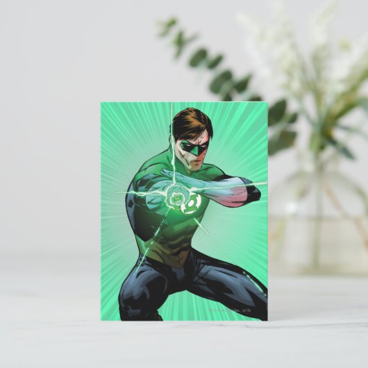 Grüne Laterne und Leuchtring Postkarte (Stehend Vorderseite)