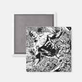 Grüne Laterne und Mond - Schwarz und Weiß Magnet (Vorderseite/Rückseite)