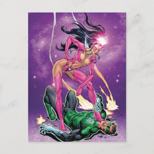 Grüne Laterne und Sapphire - Farbe Postkarte (Vorderseite)