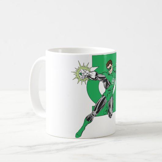 Grüne Laterne und Symbol Kaffeetasse (Vorderseite Links)