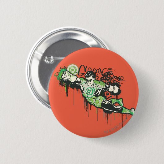 Grüne Laterne - verdrehtes Unschulds-Plakat Button (Vorne & Hinten)