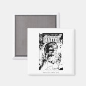 Grüne Laterne - Viele Ringe, schwarz und weiß Magnet (Vorderseite/Rückseite)