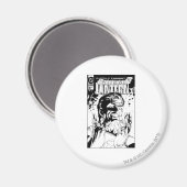 Grüne Laterne - Viele Ringe, schwarz und weiß Magnet (Vorderseite/Rückseite)