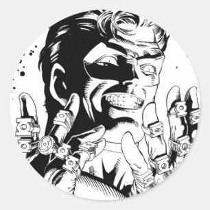 Grüne Laterne - viele Ringe, Schwarzweiss Runder Aufkleber