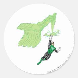 Grüne Laterne - Vollständig gerendert, mit Maschin Runder Aufkleber