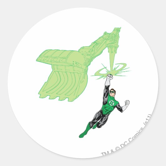 Grüne Laterne - Vollständig gerendert, mit Maschin Runder Aufkleber (Vorderseite)