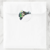 Grüne Laterne - Vollständig gerendert, rechts flie Runder Aufkleber (Tasche)