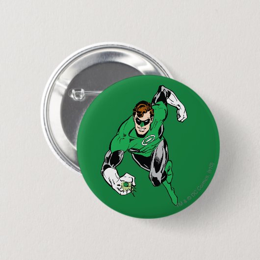 Grüne Laternen-Fliege vorwärts Button (Vorne & Hinten)