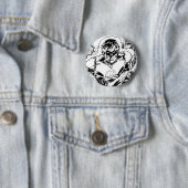 Grüne Laternen Fliegen, Schwarz und Weiß Button (Beispiel)