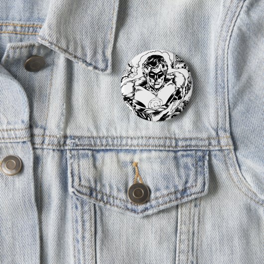 Grüne Laternen Fliegen, Schwarz und Weiß Button (Beispiel)