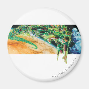 Grüne Laternen im Weltraum Magnet