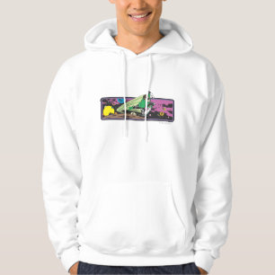 Grüne Laternen-Rennen durch Raum Hoodie