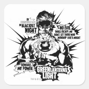 Grüne Laternen-Text-Collage Quadratischer Aufkleber