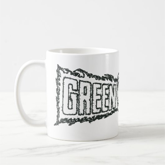Grüne Laternenbuchstaben BW Kaffeetasse (Links)