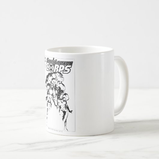 Grüne Laternenkorps, schwarz und weiß Kaffeetasse (VorderseiteRechts)