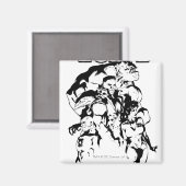 Grüne Laternenkorps, schwarz und weiß Magnet (Vorderseite/Rückseite)