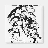 Grüne Laternenkorps, schwarz und weiß Magnet (Vorne)