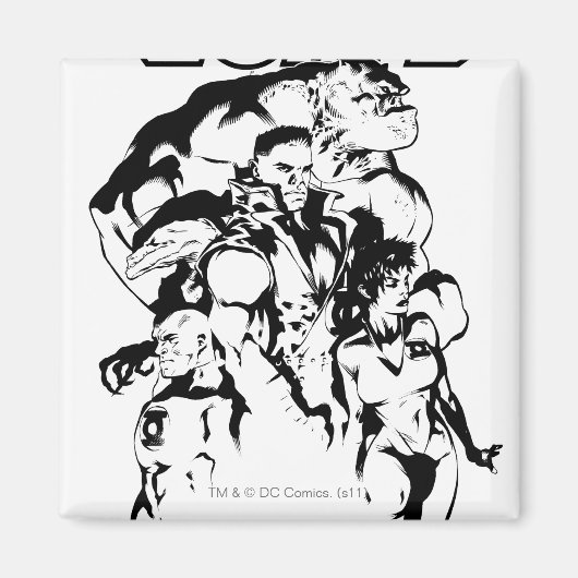 Grüne Laternenkorps, schwarz und weiß Magnet (Vorne)