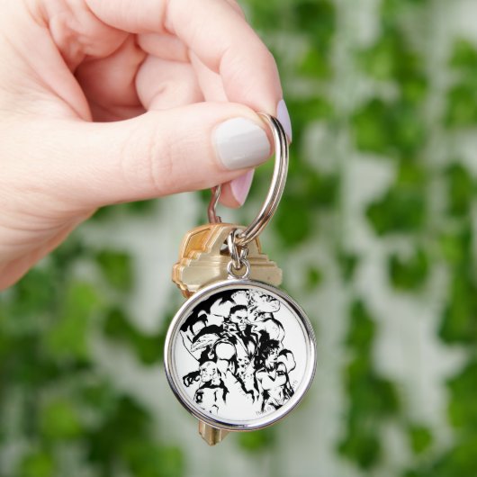 Grüne Laternenkorps, schwarz und weiß Schlüsselanhänger (Hand)