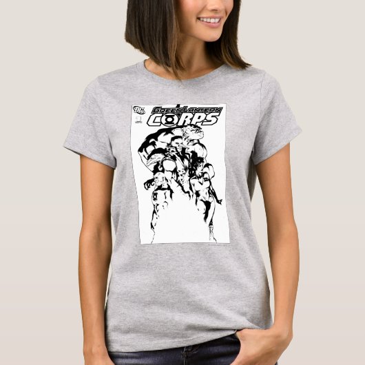 Grüne Laternenkorps, schwarz und weiß T-Shirt (Vorderseite)