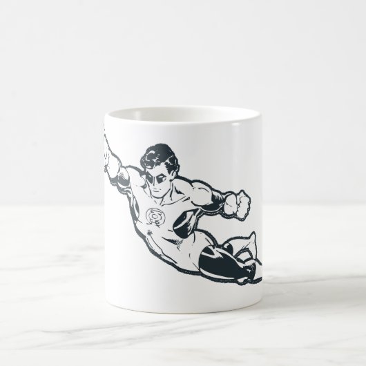 Grüne Laternenpfeile BW Kaffeetasse (Mittel)