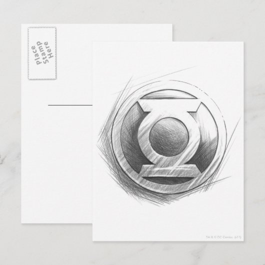 Grüne Laternenzeichen Postkarte (Vorne/Hinten)