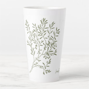 Grüne Latte-Tasse Minimalistischer Grünpflanzen-Ta Milchtasse