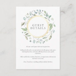 Grüne Laurel Garland Gastinformationen Begleitkarte