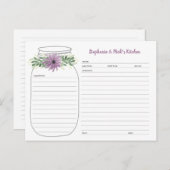 Grüne Lavendel Floral Mason Jar Rezept Karten (Vorne/Hinten)