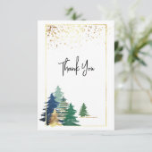 Grüne Lavendel Gold Pine Bäume Inspiration Dankeskarte (Stehend Vorderseite)