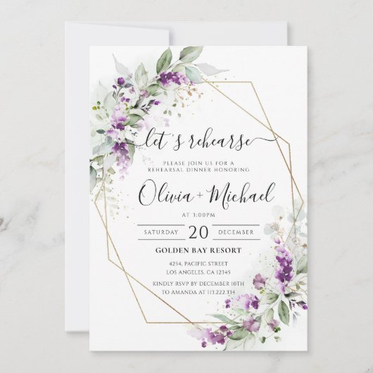 Grüne Lavender Probe Einladung (Vorderseite)