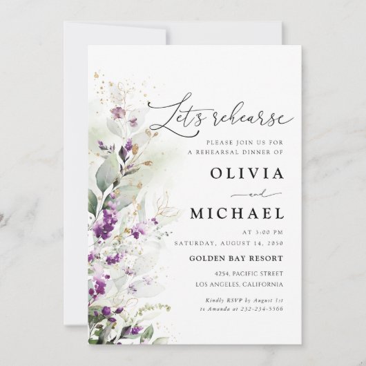 Grüne Lavender Probe Einladung (Vorderseite)