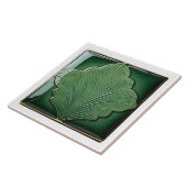 Grüne Leaf Art Deco Fliese (Seite)