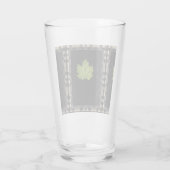 GRÜNE LEAF AUF SCHWARZ GLAS (Rückseite)