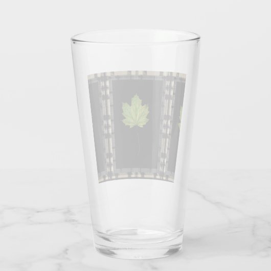 GRÜNE LEAF AUF SCHWARZ GLAS (Rückseite)