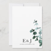 Grüne Leaf Gold Zeichnend Emerald Foliage Wedding Einladung (Rückseite)