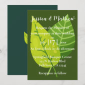 Grüne Leaf Grüne Hochzeitsgarten Einladung (Vorne/Hinten)