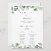 Grüne Leaf Hochzeitsfeier oder Empfang Programm (Rückseite)