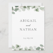 Grüne Leaf Hochzeitsfeier oder Empfang Programm (Vorderseite)