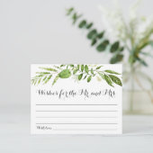 Grüne Leaf Hochzeitskarten, rustikale Grünanlage Postkarte (Stehend Vorderseite)