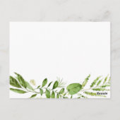 Grüne Leaf Hochzeitskarten, rustikale Grünanlage Postkarte (Rückseite)