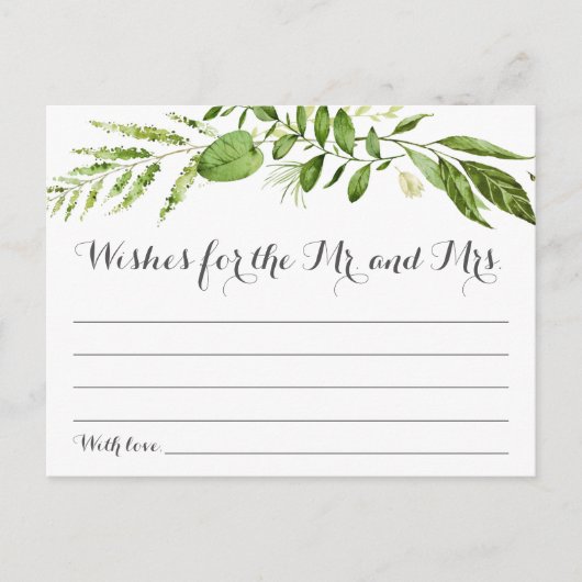 Grüne Leaf Hochzeitskarten, rustikale Grünanlage Postkarte (Vorderseite)