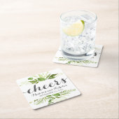 Grüne Leaf Hochzeitspapier Untersetzer, Rustikale  Rechteckiger Pappuntersetzer (Vor Ort)