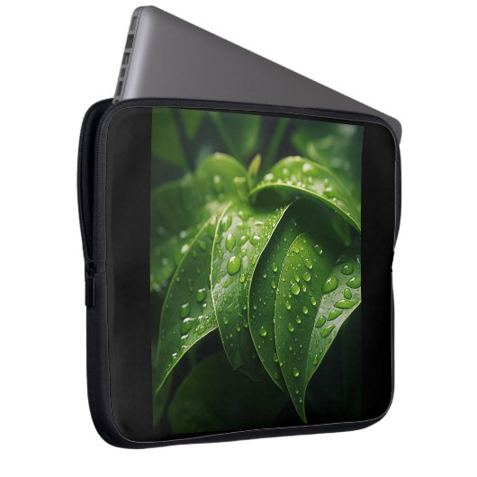 GRÜNE LEAF LAPTOP SLEEVE (Vorne Rechts)